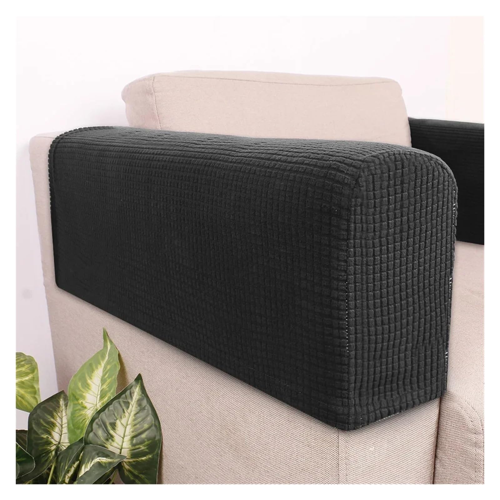 SFOIKVG Arm Covers 2pcs Couch Arm Covers Stretch Armchair Cover Polyester Solid Armrest For Sofa Anti-Stain And Washable Chair Slipcover for Sofa Chair(Black 2Pcs)