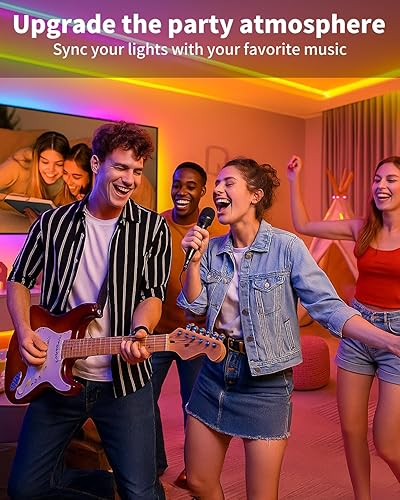 Miniatura 2 de Tira de luces LED inteligentes de 200 pies (2 rollos de 100 pies) para dormitorio, control de aplicación, iluminación, dormitorio, decoración de