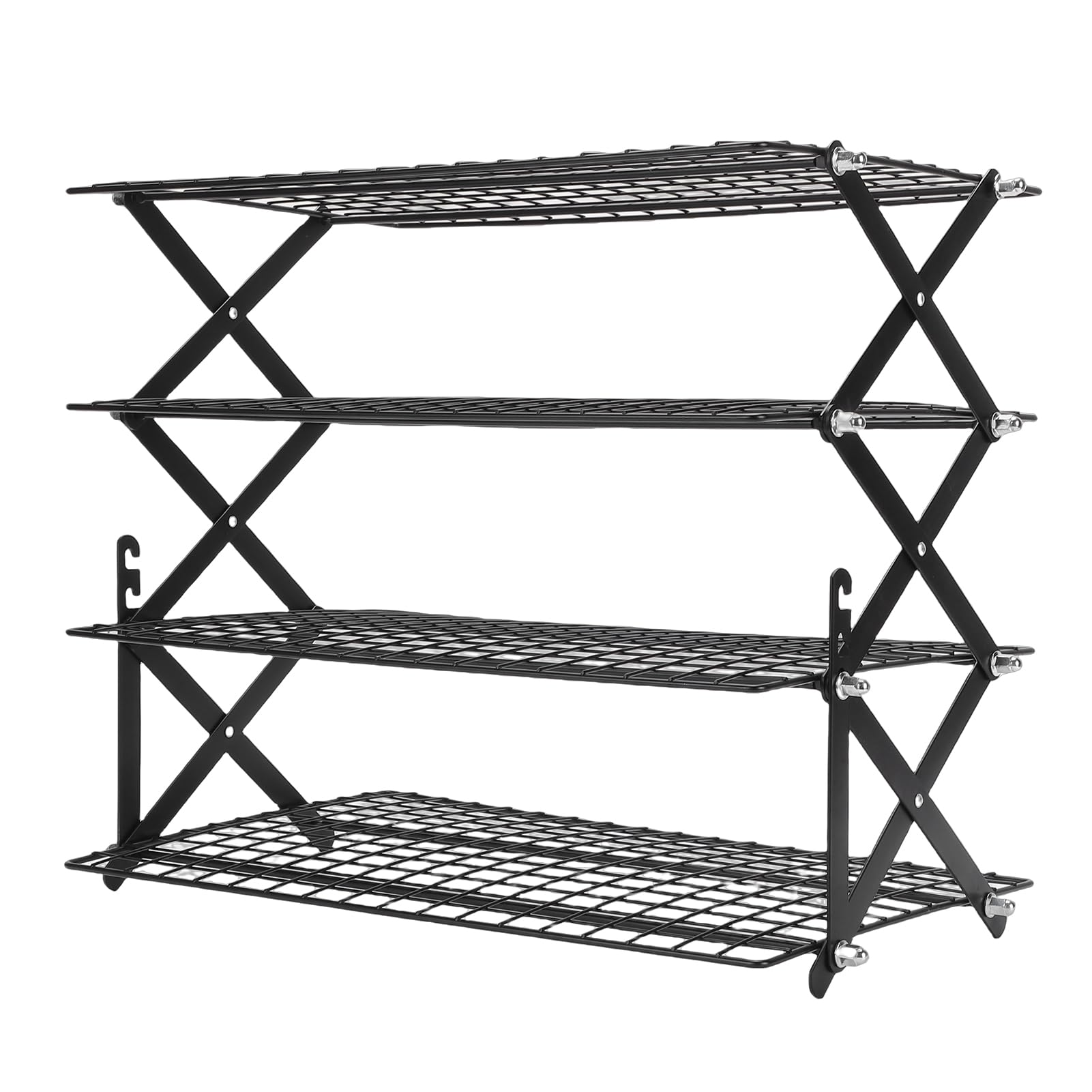 EMUKOEP Rejilla de Enfriamiento de 4 Niveles, Rejilla para Hornear de Alambre Plegable con Construcción de Hierro Resistente para Galletas, Pasteles, Pan, Pizza