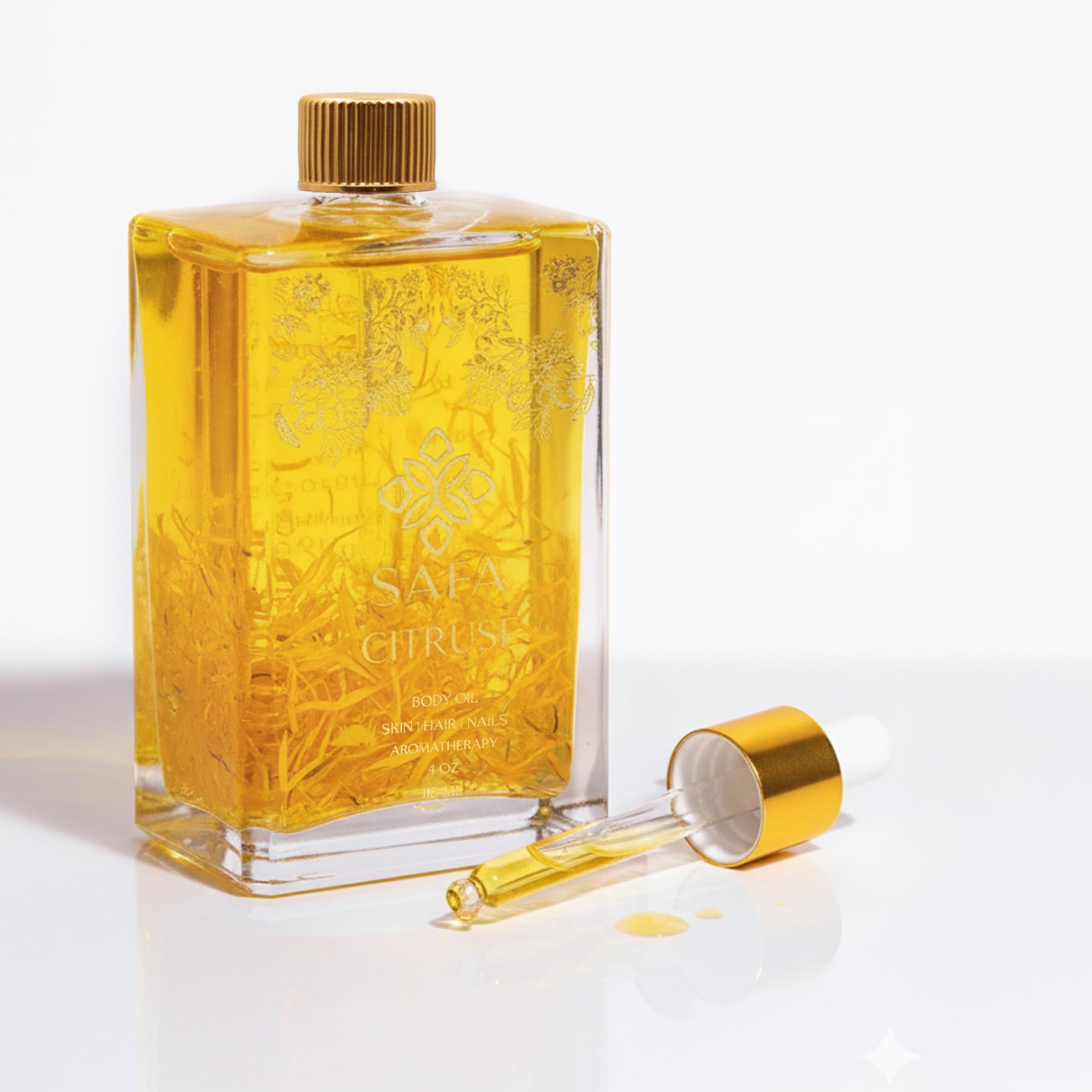 - Citruse Oil for Face, Hair, Nail with Vitamin C, E & A for Scars, Stretch Marks - Orange Body Oil Fragrance - After Shower Body Oil - All Skin Types Non Comedogenic - 4 Fl Oz