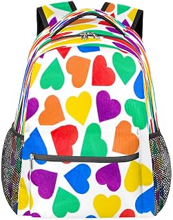 Mochilas para adolescentes meninas meninos mochila de viagem colorida para mulheres homens, bolsas de livro de coração de amor mochilas universitárias para escola, mochilas para laptop de trabalho, mochila resistente à água para caminhadas, Multicor, Medium
