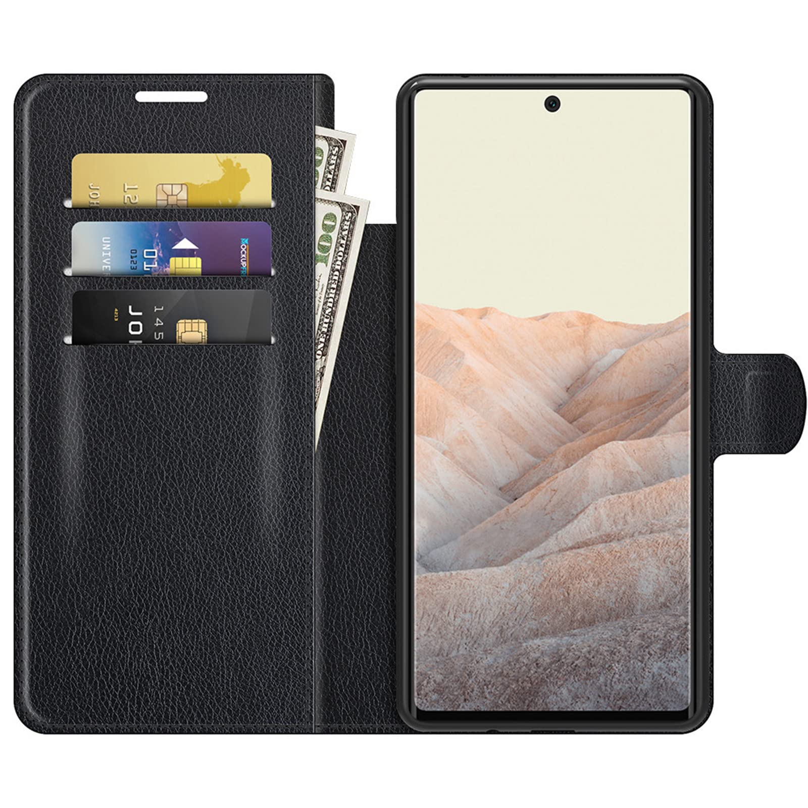 Custodia a portafoglio per Google Pixel 6a, in pelle PU, per donne e ragazze, con cavalletto, chiusura magnetica, porta carte, motivo animale, per Google Pixel 6a, arancione e rana