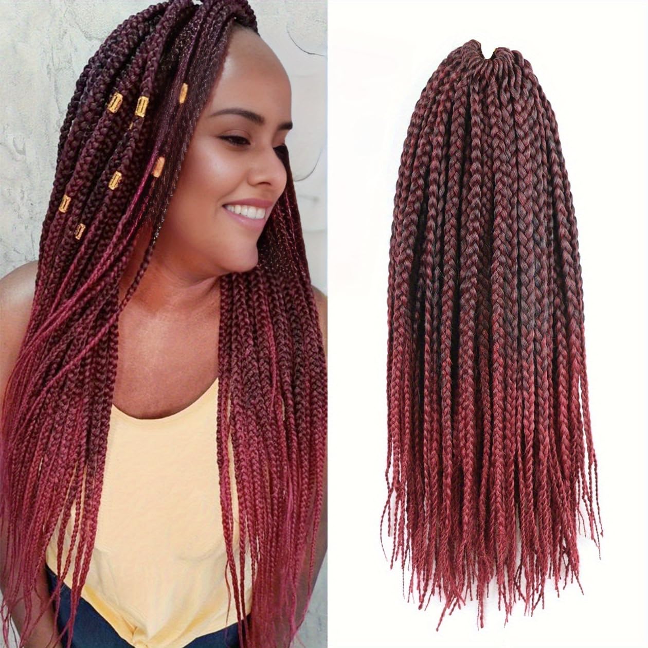 Grey Crochet Hair for Black Women 12 Inch Short Goddess Box Braids Crochet Hair 7 Packs Pre Looped Box Braids (12 Inch,7 Packs, Tgrey)