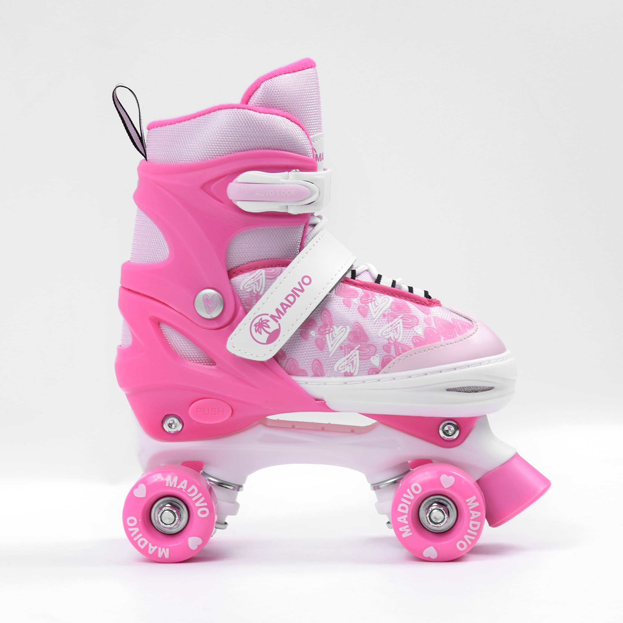 MADIVO Tropic Patins à roulettes réglables pour Enfant | Idéal pour Filles et Femmes | Patins à roulettes réglables | Blanc/Bleu | Tailles : 30-33, 34-37