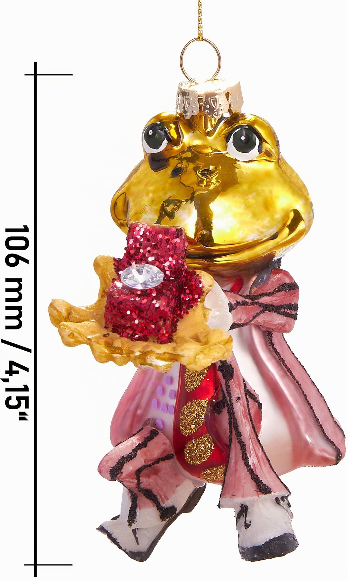 BRUBAKER 3-teiliges Baumkugel Set Frosch Märchen - Handbemalte Weihnachtskugeln Froschkönig, Prinz beim Antrag und Prinzessin - Mundgeblasener Christbaumschmuck aus Glas - Baumschmuck Lustig