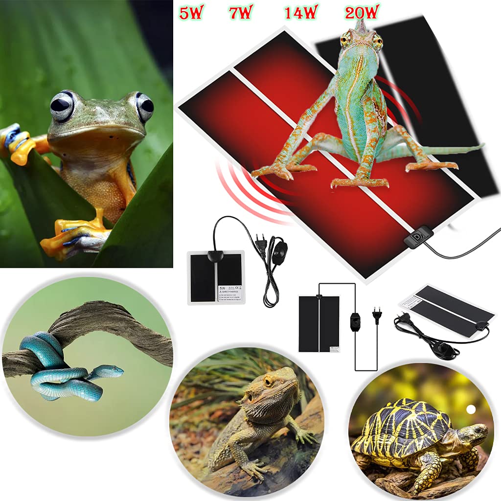 Tappetino Riscaldante Per Terrario Con Termostato - 5W A 45W, Per Rettili, Tartarughe E Anfibi