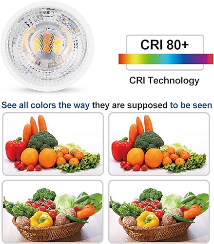 Miniatura 6 de Bombillas LED GU10 regulables de 7 W, color blanco diurno, 5000 K (equivalente a 50 W a 60 W-75 W) bombillas GU10, bombilla halógena de repuesto de