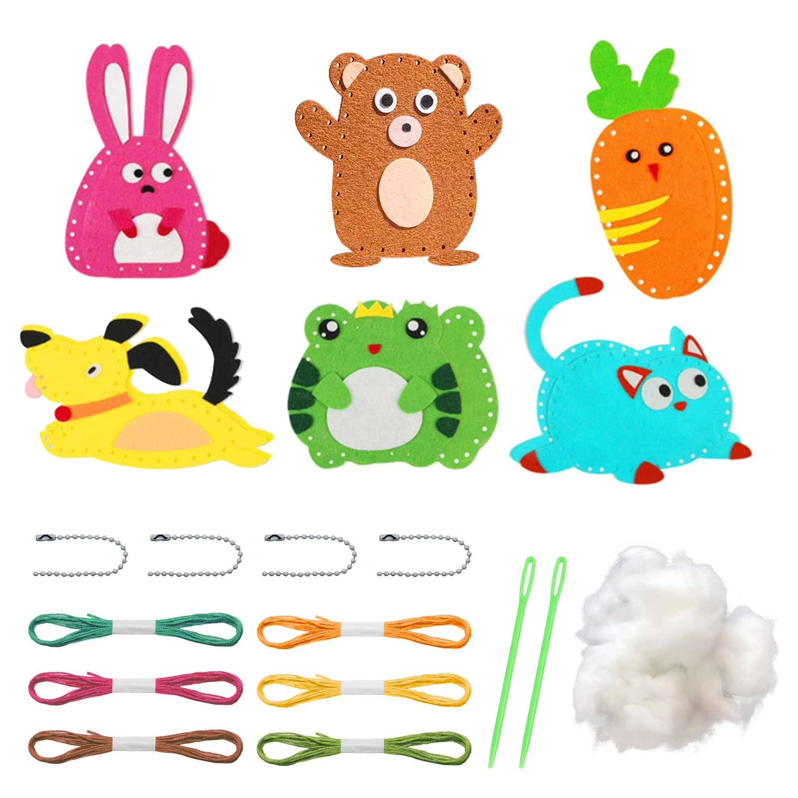 LTMMC First Sewing Kit for Kids, 6pcs Cute Animal Felt Sewing Kit, Childrens Sewing Kits for Beginners, DIY Sewing Craft Kits for Kids
