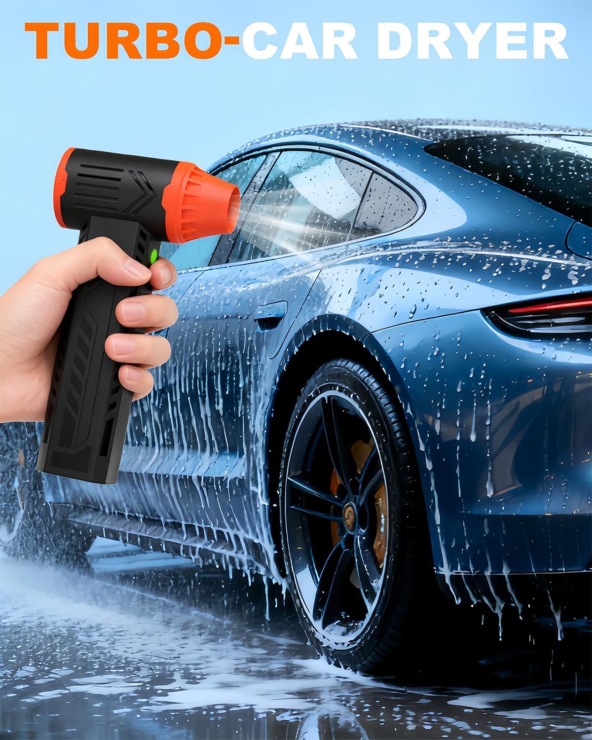 Tool-grade Electric Air Duster, Rechargeable Handheld Blower with 180,000 Super Power Brushless Motor, 2-in-1 Blow & Vacuum Cleaner, Cordless Leaf Blower for Car Drying, Home, Patio Cleaning (Black)