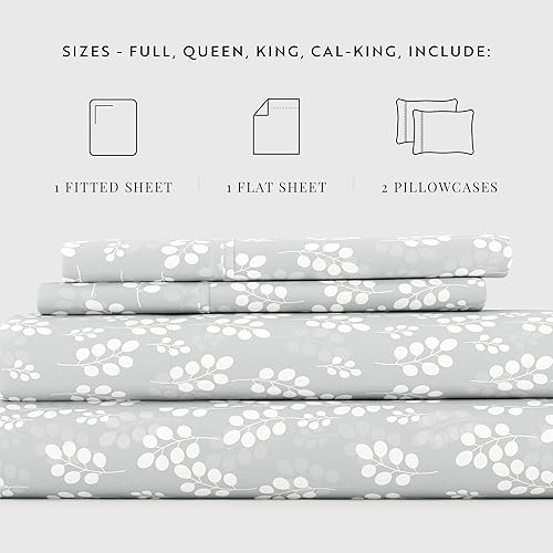 Miniatura 10 de Linen Market Juego de sábanas de 4 piezas, tamaño King, color gris vid