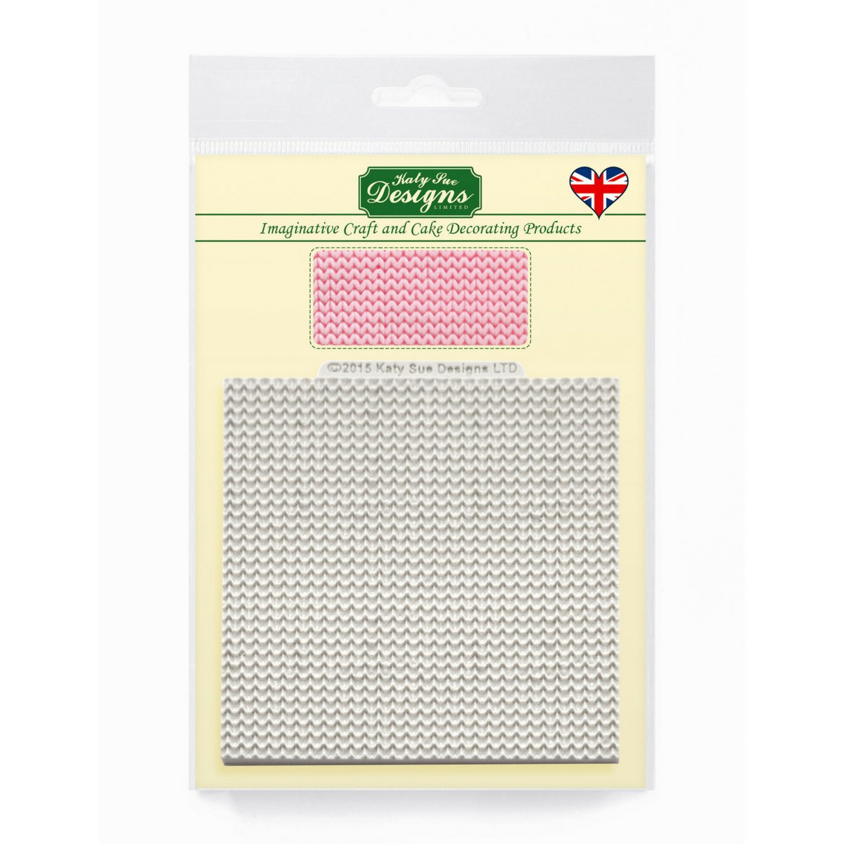 Katy SueKnitting Design Mat Silicone Mould for Cake Decorating, Crafts, Cupcakes, Sugarcraft, Candies, Card Making and Clay, Food Safe Approved, Made in The UK