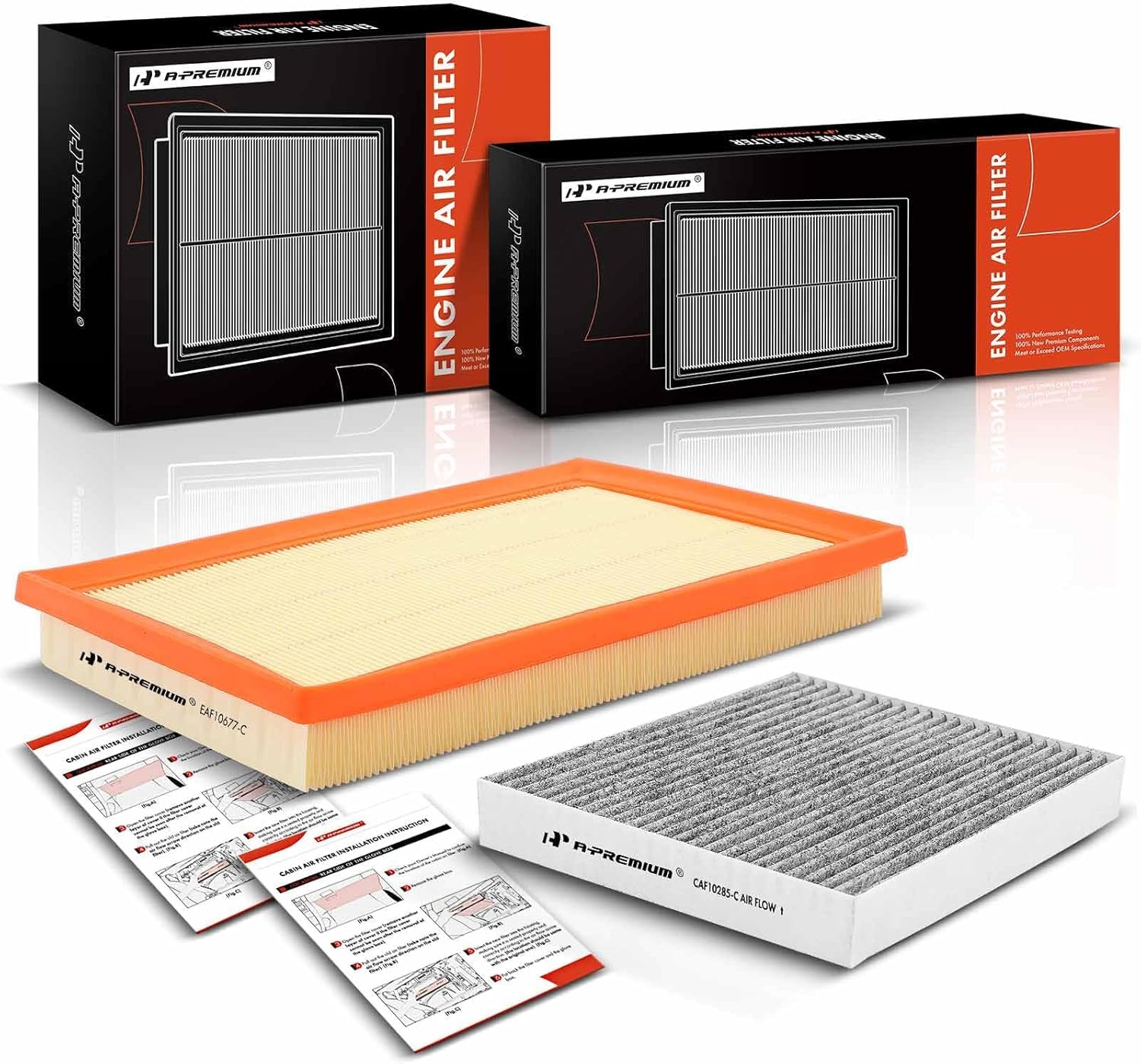 A-Premium 2-PC Engine & Cabin Air Filter with Activated Carbon Compatible with Toyota Camry 2012-2017, RAV4/Avalon 2013-2018 & Lexus ES300H 2013-2018, LS460 2007-2017, LS600H 2008-2016, HS250H