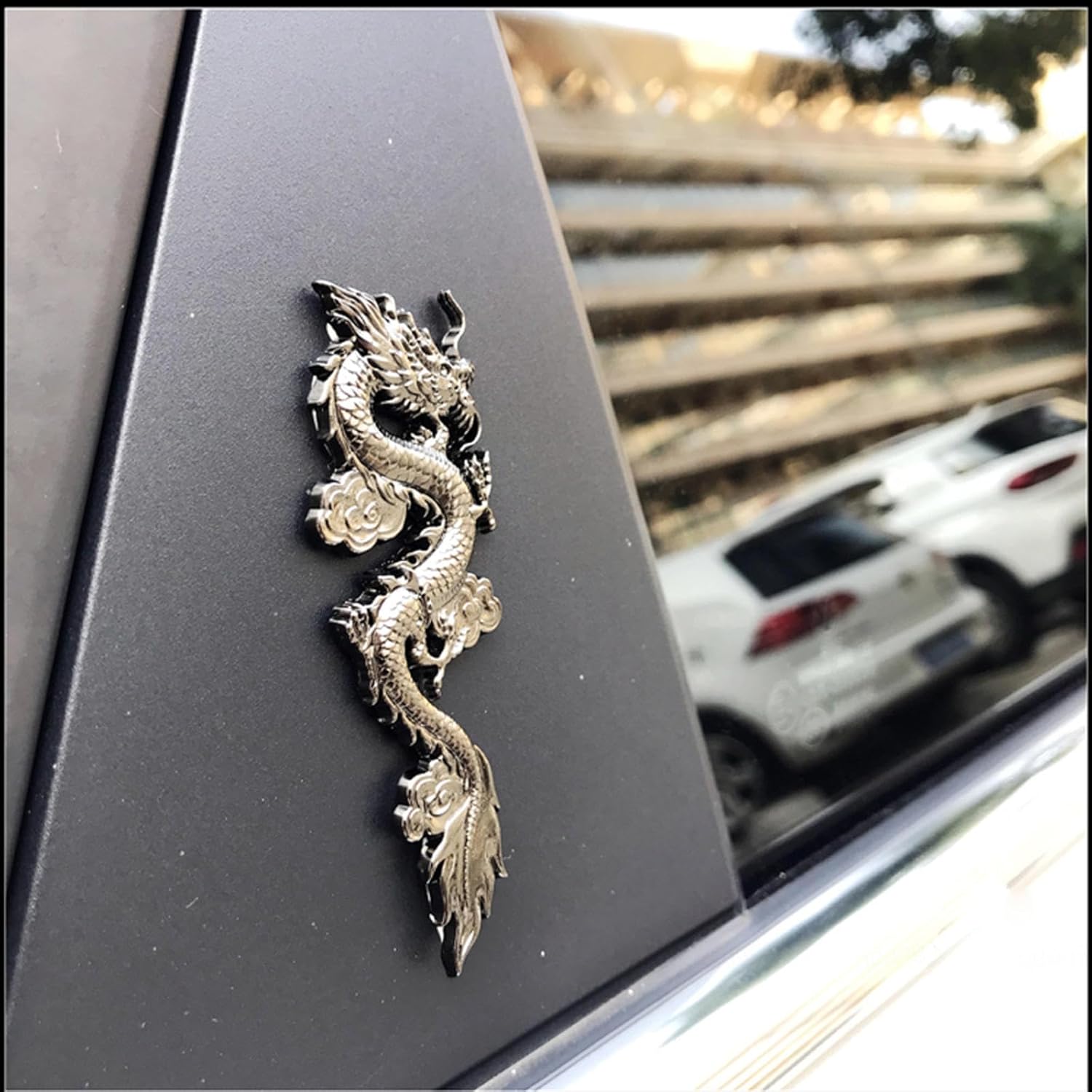 YUANZHOU 3D Dragon Metal Car Sticker for 2PCS Auto Car Motorcycle Logo Badge Emblem Tail Decals,Gold
