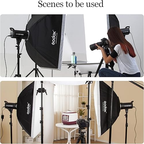 Vista 20 de Godox FW22x90CM / 9"x36" Bowens Mount Strip Honeycomb Grid Softbox, caja suave portátil con anillo de velocidad Bowens, softbox con rejilla