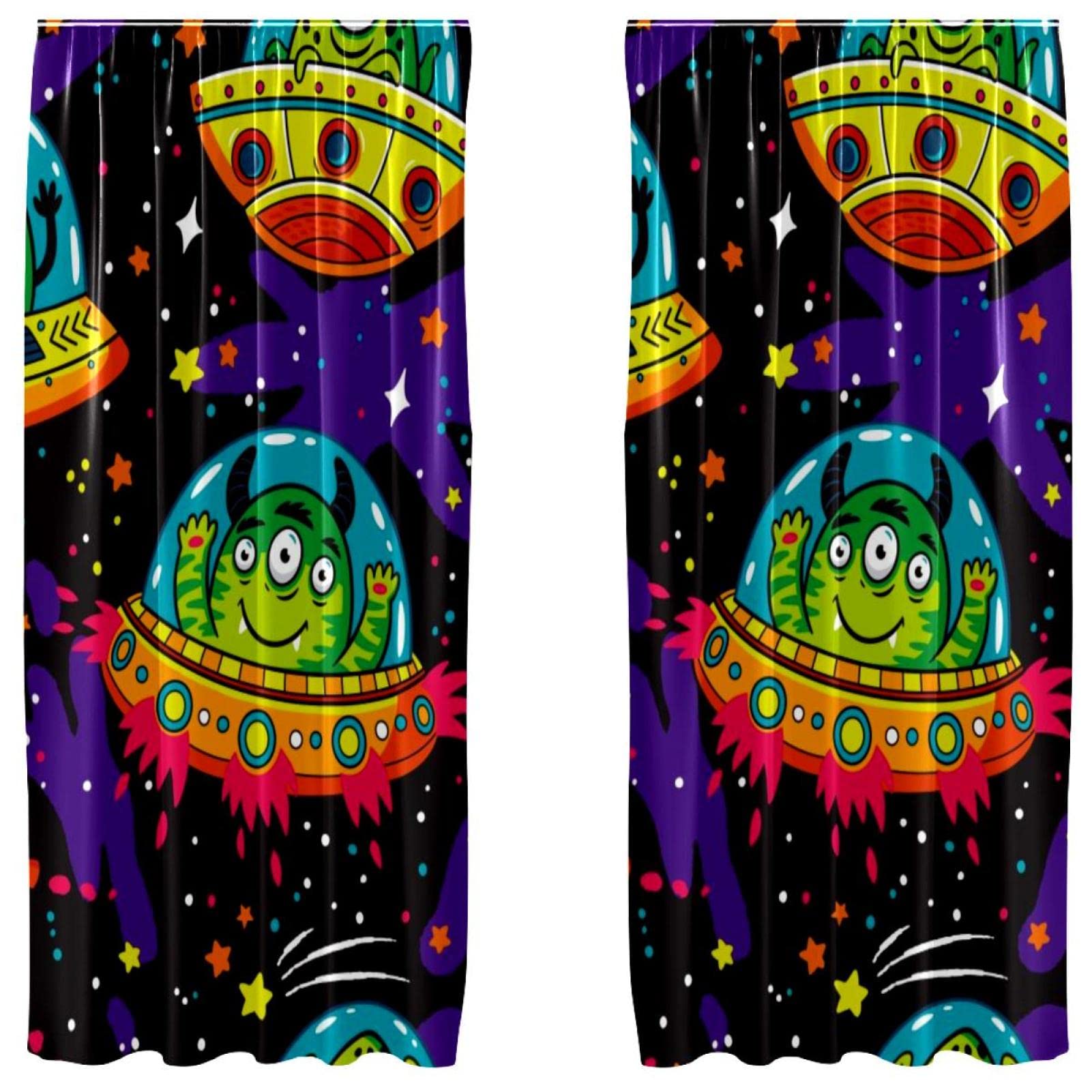 Habillage de fenêtre rideau motif Alien 140x213 cm salon chambre