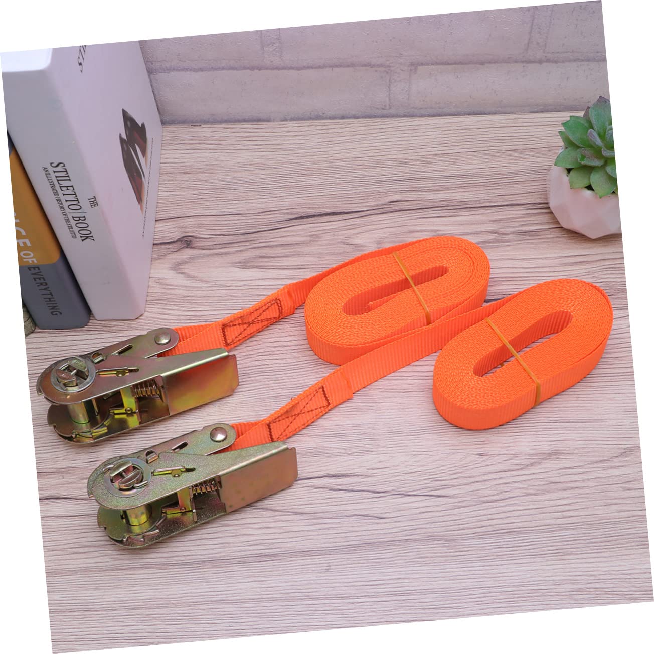 LIFKOME 1Pair Heavy Duty Lashing Strap Cargo Tie Down Strap with Metal Buckle Versatile Ratchet Straps for Trucks Trailers Luggage and More