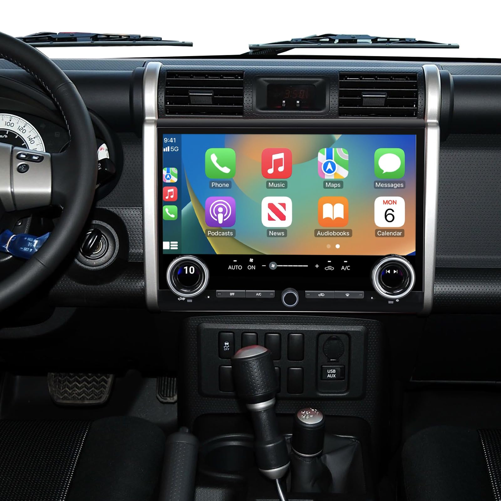 128GB Touchscreen Android 13 Stereo Radio for Toyota FJ Cruiser 2007-2021 with Wireless CarPlay & Android Auto Replacement Upgrade Head Unit Tesla