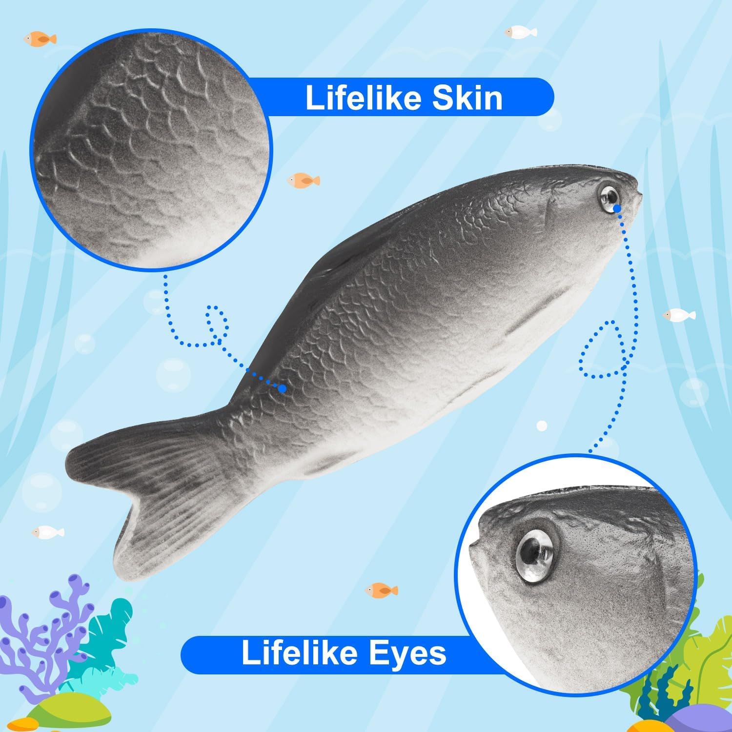 8Pcs Fake Fish, Realistic Toy Fish, Artificial Small Sea Fishes Toys for Family Parties, Props for Kitchen Display Decoration Photography - Image 3