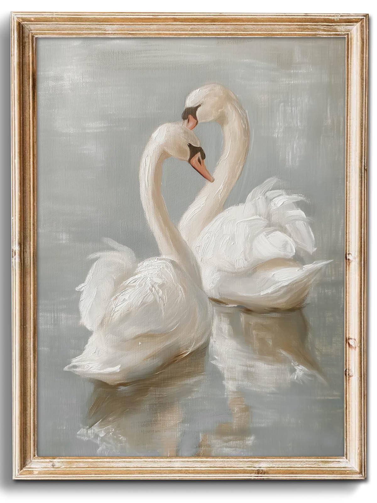uniro Vintage Wall Art Prints Decor Classical Swan Canvas Oil Painting Poster Pastel Watercolor Swan Vintage Art Pictures Farmhouse Wall Decor for