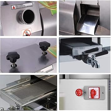 Commercial Electric 370W Slow Masticating Sugarcane Juicer Machine with Feed Chute Tray, Sugar Cane Squeezer Makes High Nutritive Fruit&Sugarcane juice, used in fruit shops, drink shops