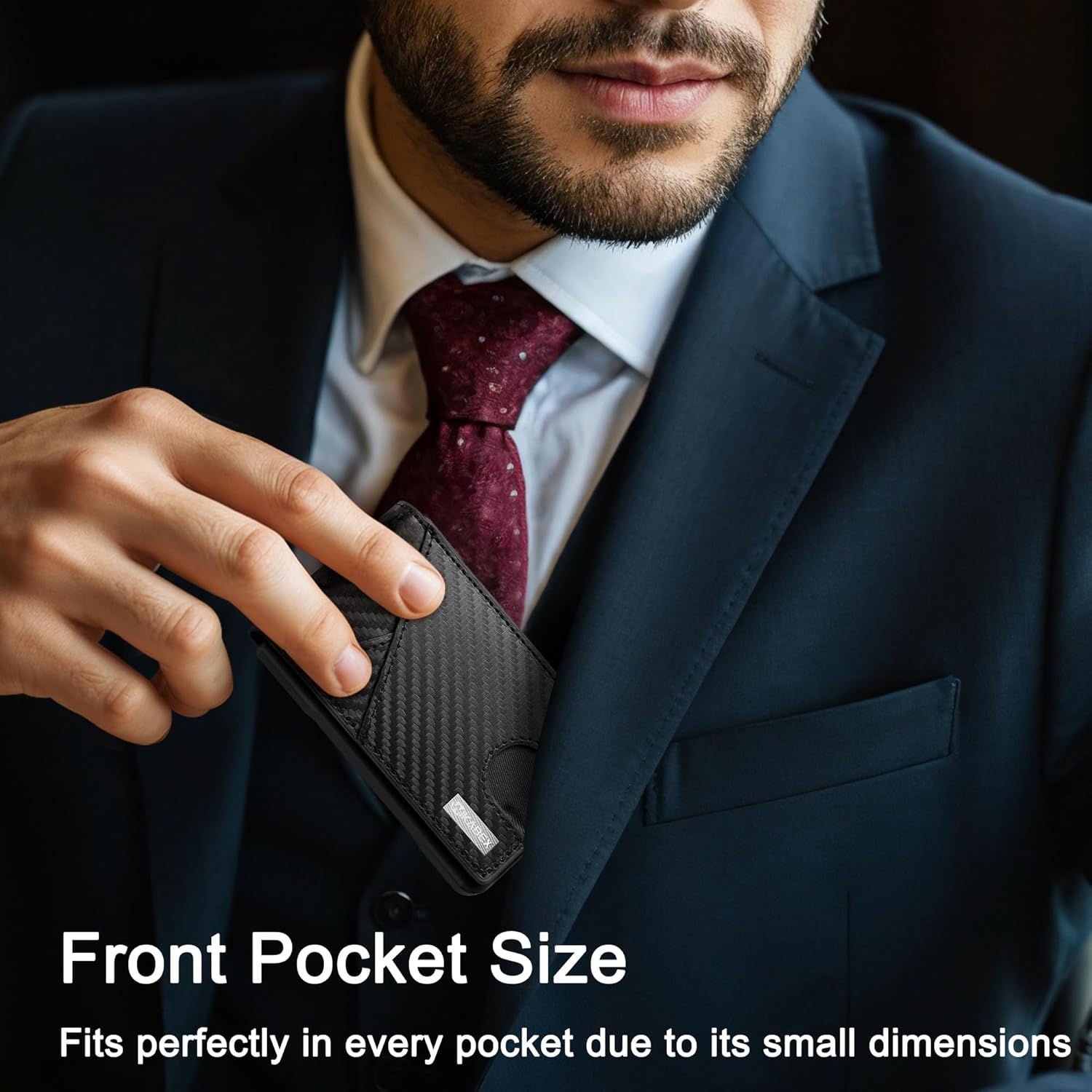 Wallet for Men, Ultra Slim Credit Card Holder 10-12 Cards, RFID Blocking with Money Clip & ID Window, Compact Front Pocket Minimalist Bifold Wallet, Metal Aluminum Card Case, Gift for Men - Image 7