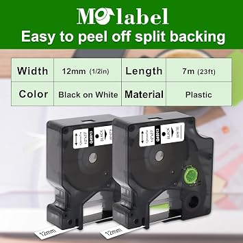 45013 Label Tape Compatible with Dymo D1 12mm x 7m Pack of 5 | Compatible with Dymo LabelManager 160 200 210D 280 360D 420P 450D Printers for Home and Office Labeling