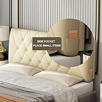 Vista 4 de Cojín tapizado para cabecero de pared, cojín de cuero para cabeceros, cojín de lectura, almohada de descanso tamaño Queen, almohada de descanso