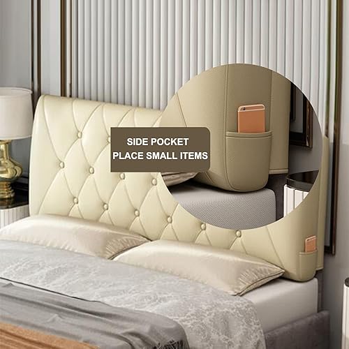 Miniatura 4 de Cojín tapizado para cabecero de pared, cojín de cuero para cabeceros, cojín de lectura, almohada de descanso tamaño Queen, almohada de descanso para