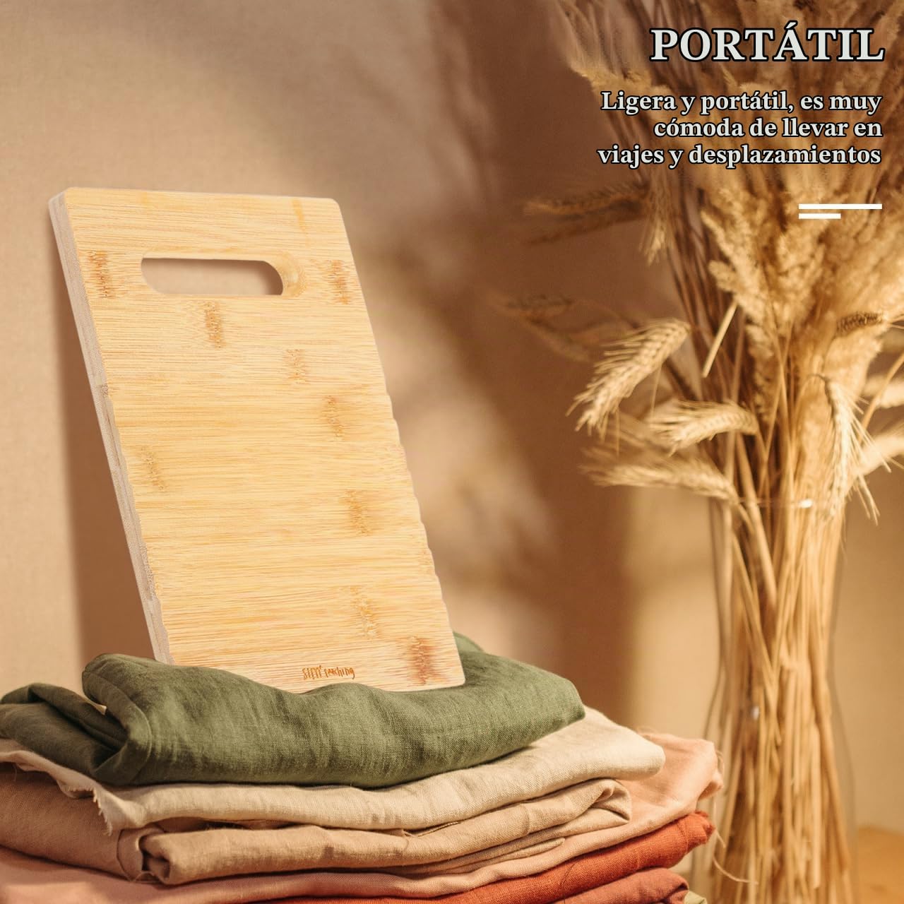 Tabla De Lavar De Madera Portátil Mini 9.84X6.49X0.59In para Ropa Infantil Delicada Calcetines Ropa Interior Toallas Uso En Casa Y Viajes