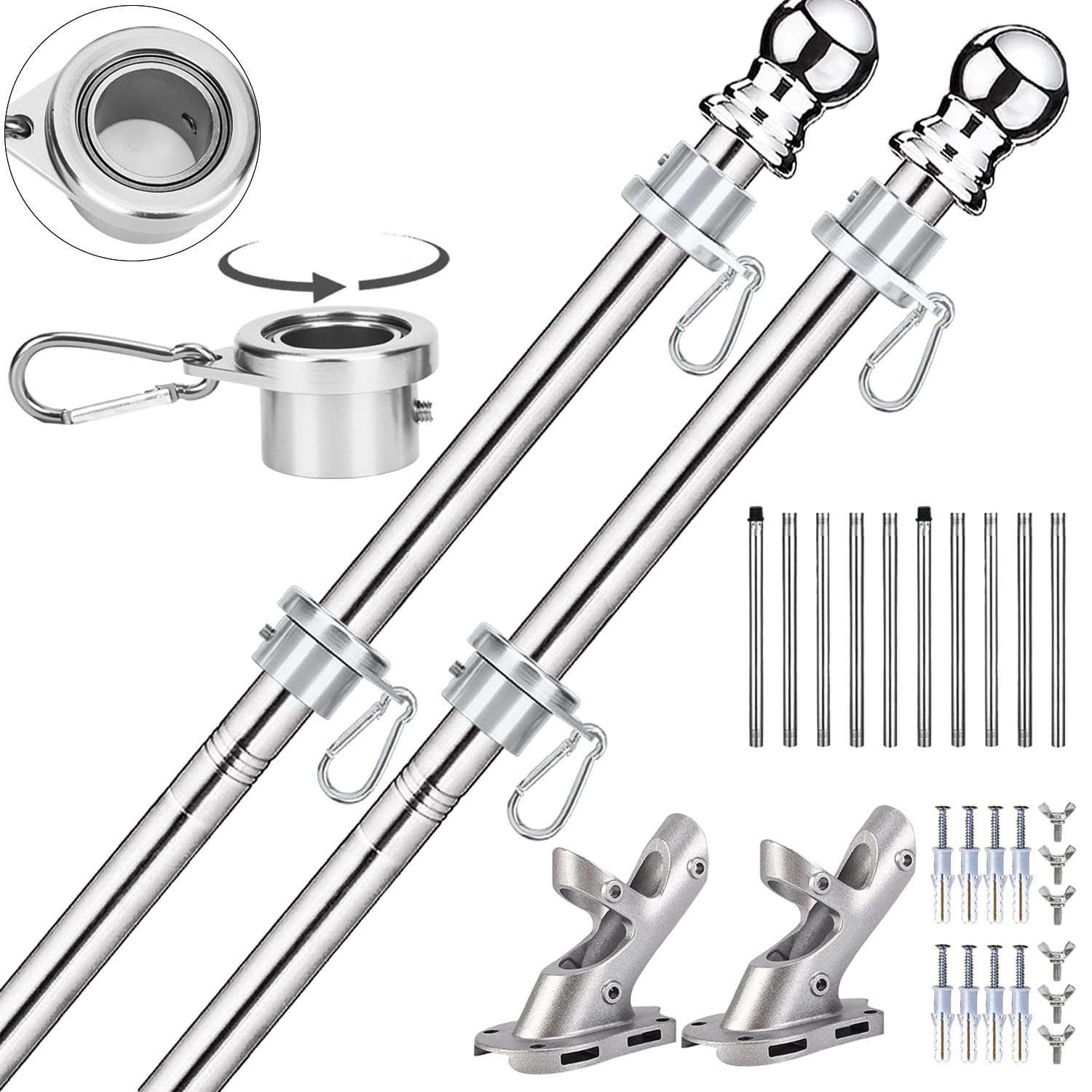 Flagpole Stainless SteelBoat Yacht With Deck Mount Sailing