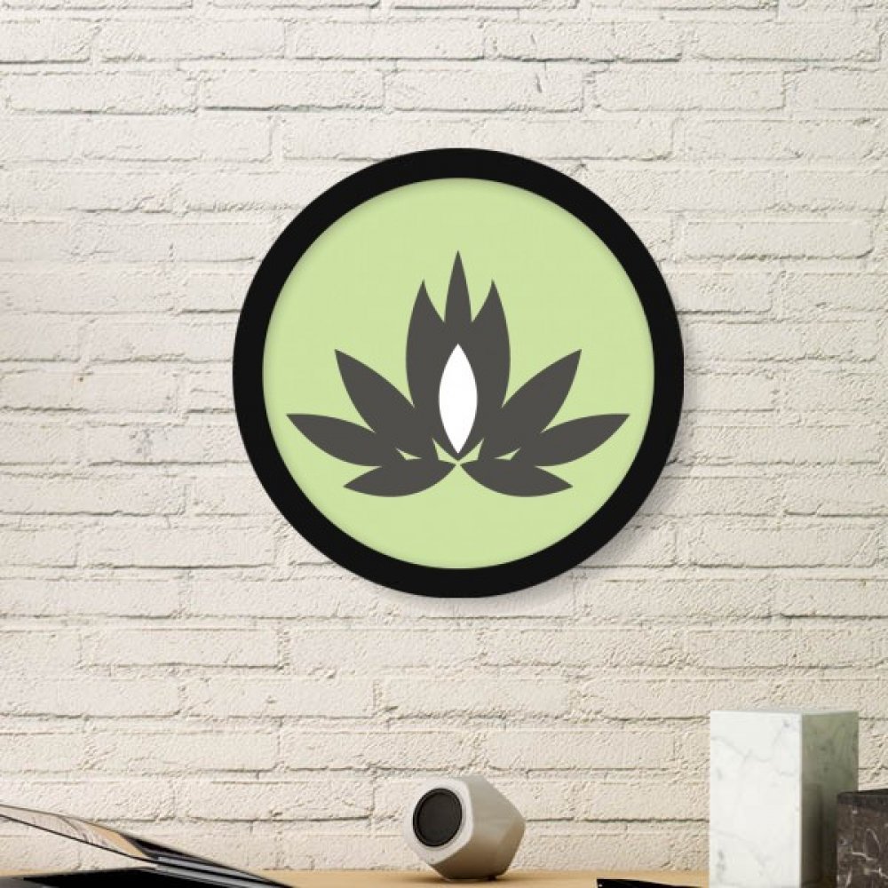 Cadre photo bois lotus bouddhisme cadeau idéal décoration ronde