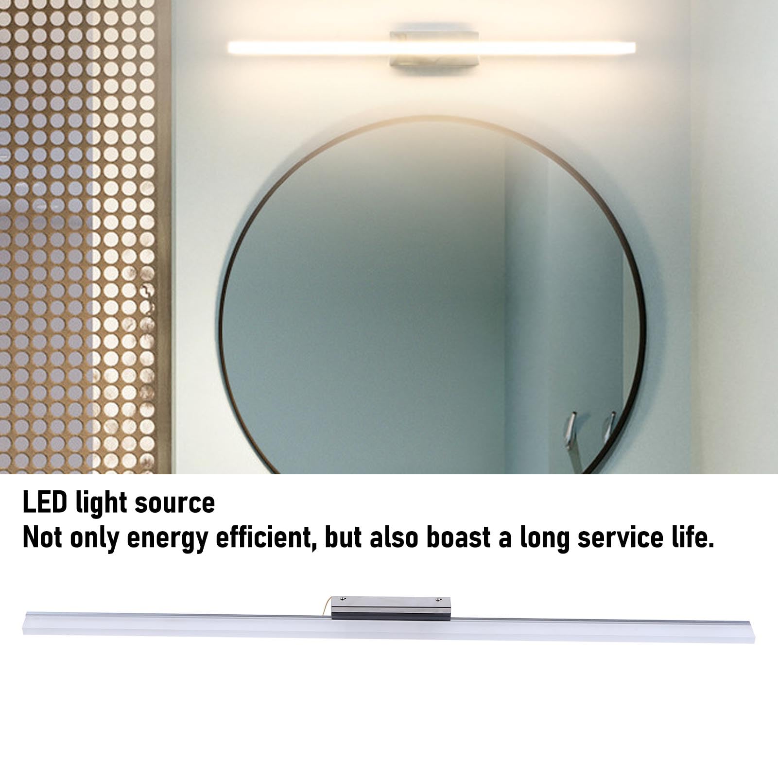 Dpofirs Lampada da Toeletta su Specchio, Barra Luminosa Moderna a LED a Risparmio Energetico, Lampada da Bagno Dimmerabile a Tre Colori per attività di Toelettatura, Hotel in Casa,