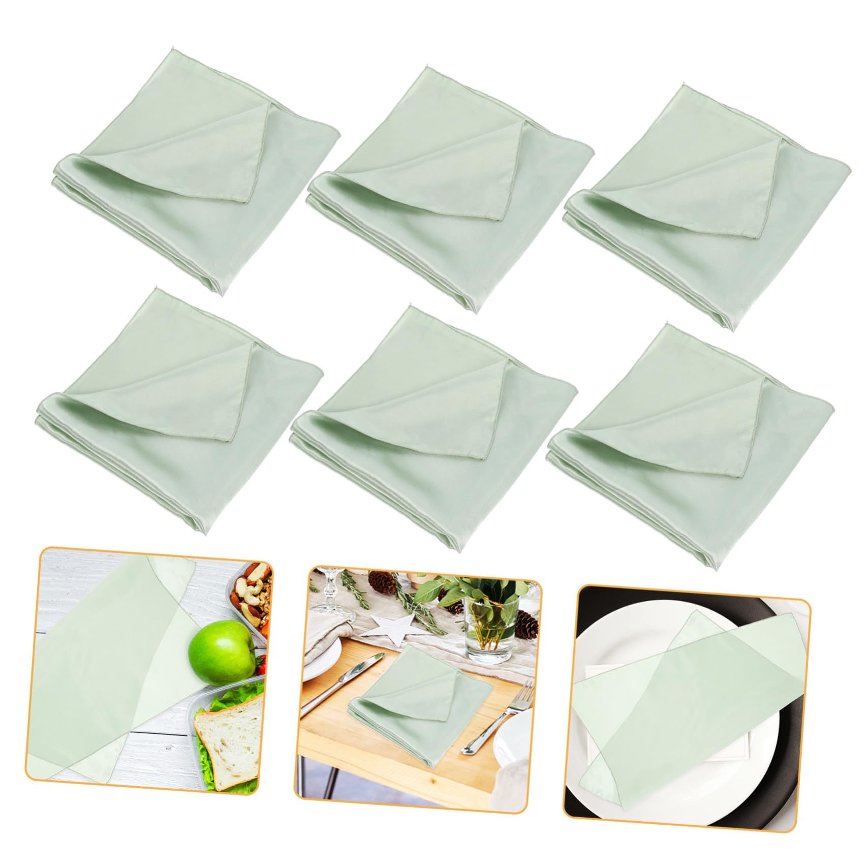Servilletas de satén reutilizables VALICLUD de tacto suave para mesa de comedor, set de 6