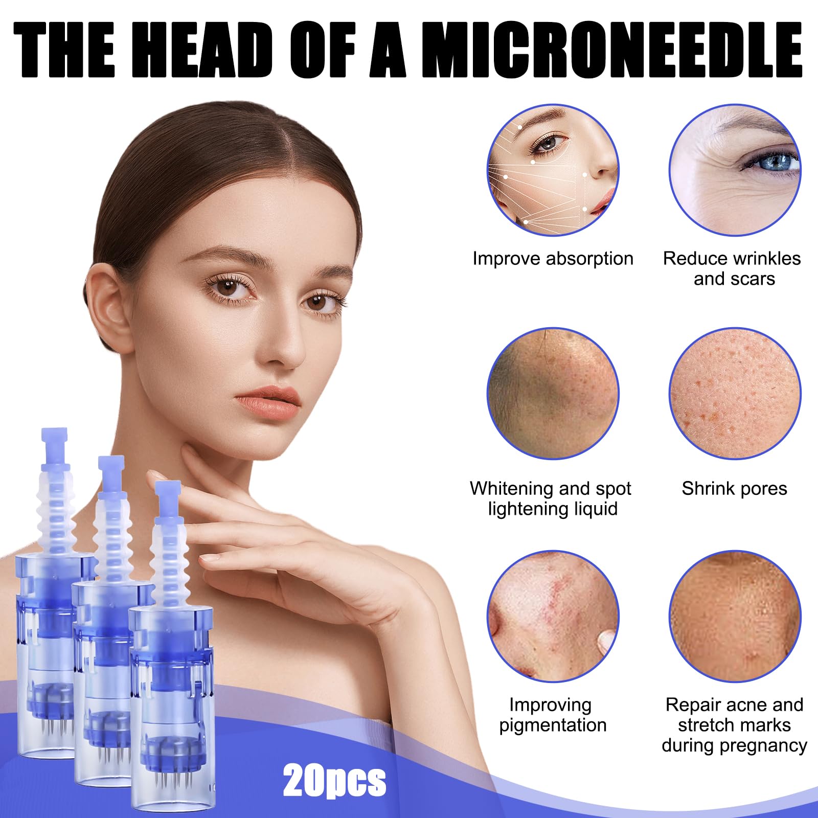 10 Pezzi Aghi Dermapen 12 Pin,Micro aghi di ricambio per Derma Pen Elettrico,Cartucce Aghi Microneedling Universali con Porta Filettata per Penna Microneedling