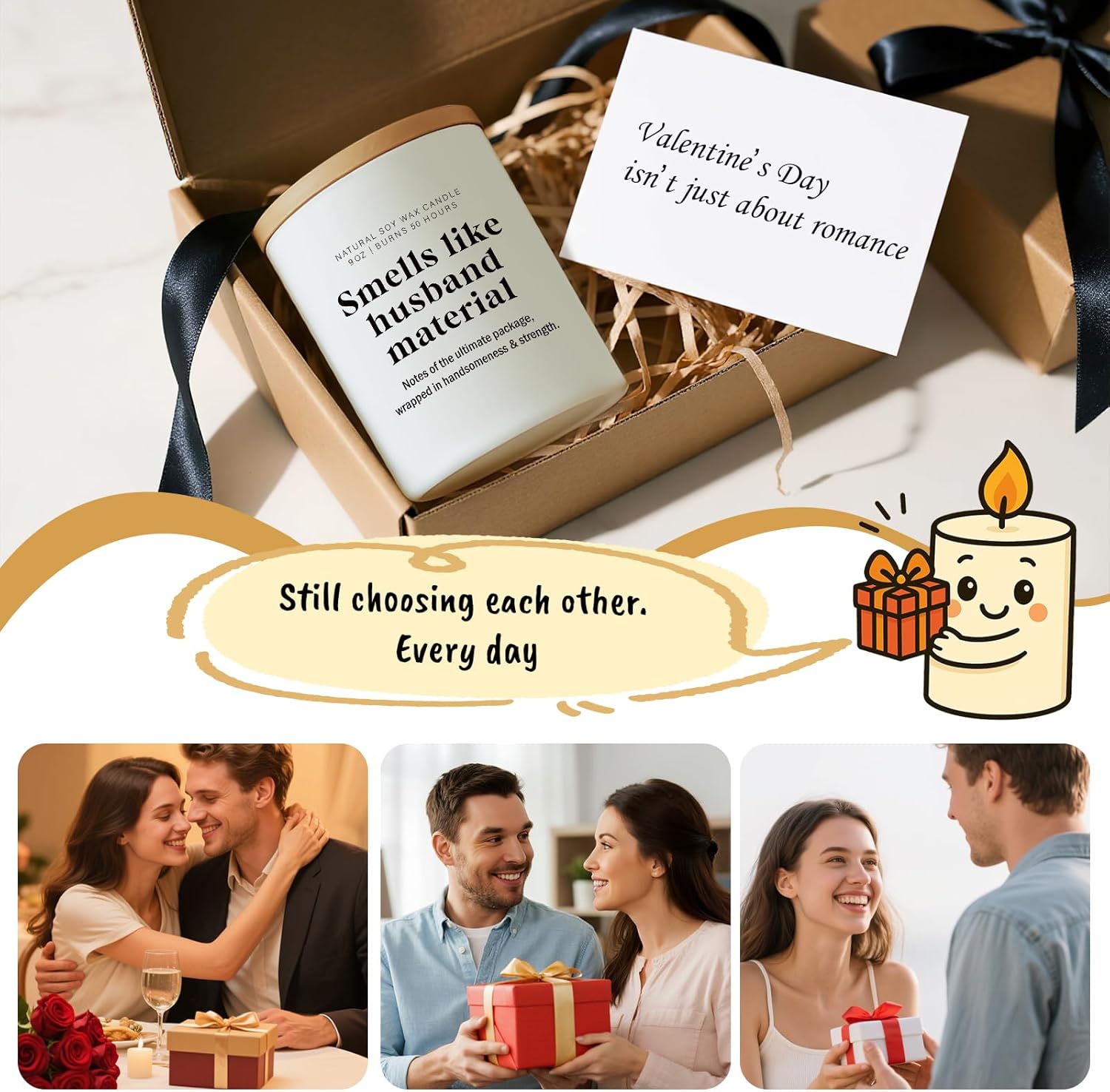 彼へのロマンチックなギフト、夫、バレンタインデーキャンドル、ロマンチックな夫、誕生日、記念日、バレンタイン、愛のギフト、男性、夫、妻