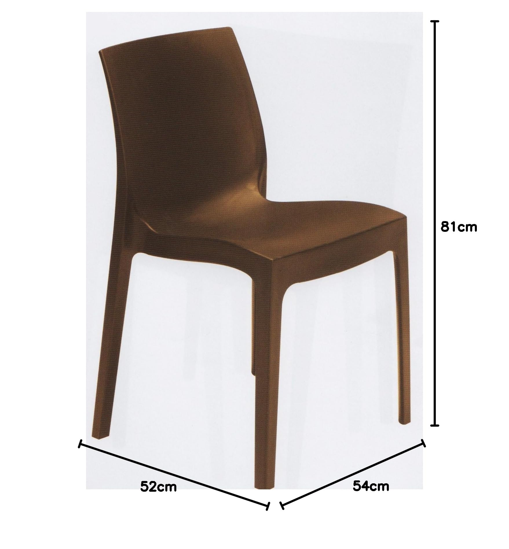 GRAND SOLEIL Grandsoleil Boheme Rome Greenpol Chaise empilable Vert, polymère, Blanc, 54 x 52 x 81 cm