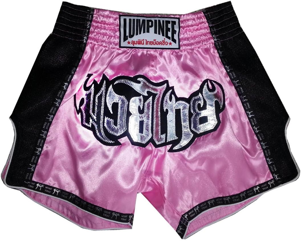 Lumpinee Retro Muay Thai Kick Boxing Shorts : LUMRTO-003-Pink Size