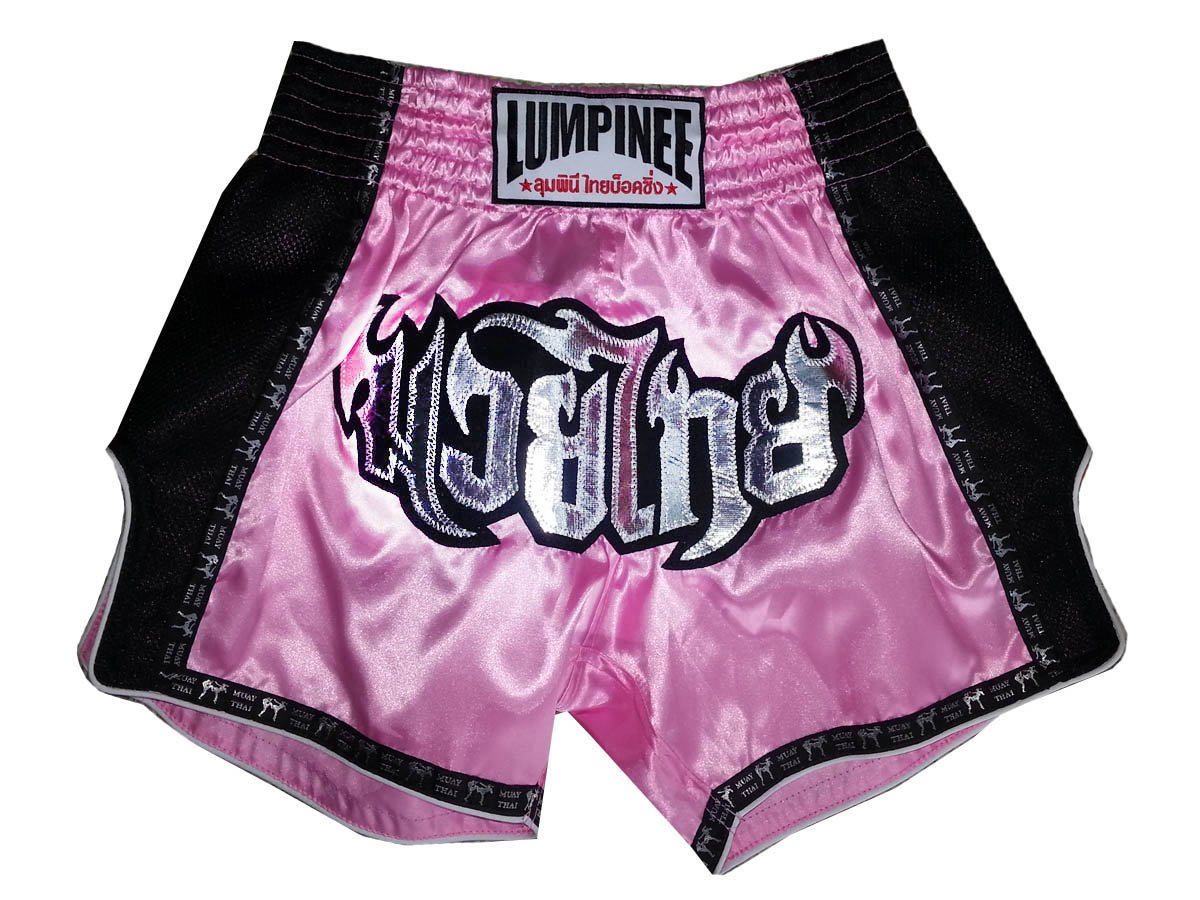 Lumpinee Retro Muay Thai Kick Boxing Shorts : LUMRTO-003-Pink Size
