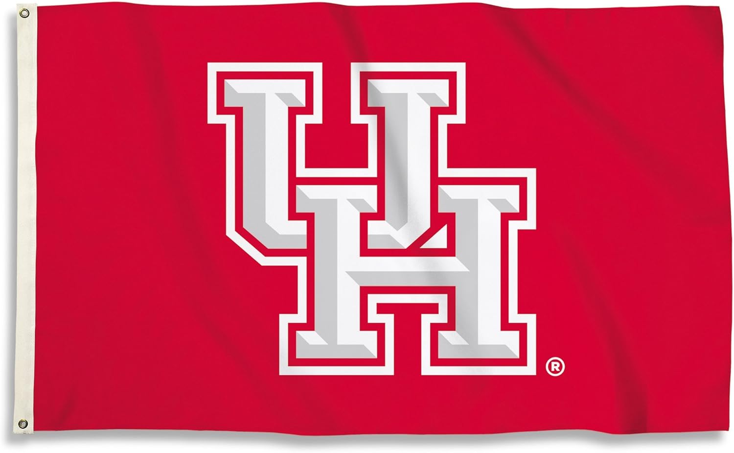 BSI PRODUCTS, INC. - Houston Cougars 3’x5’ Flag with Heavy-Duty Brass Grommets - UH Football, Basketball and Baseball Pride - High Durability for Indoor and Outdoor Use - Great Fan Gift Idea