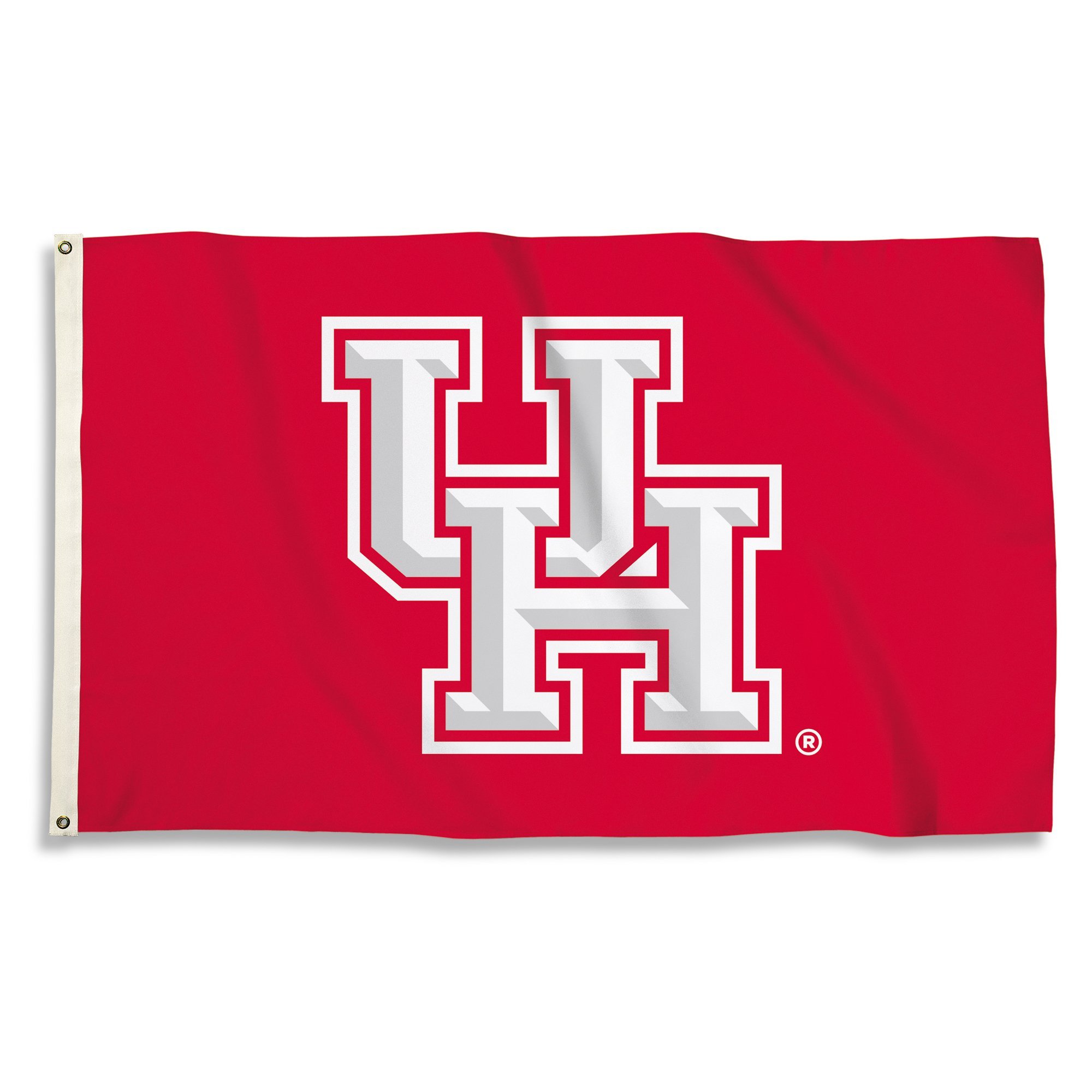 BSI PRODUCTS, INC. - Houston Cougars 3’x5’ Flag with Heavy-Duty Brass Grommets - UH Football, Basketball and Baseball Pride - High Durability for Indoor and Outdoor Use - Great Fan Gift Idea