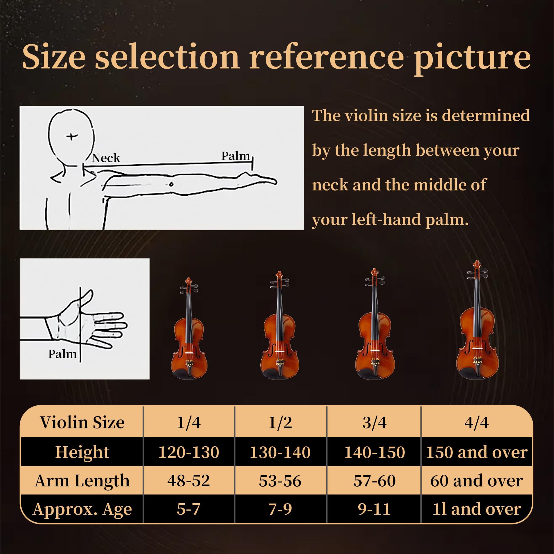 Juego completo de violín 4/4, violín principiante para adultos, niños, estudiantes, violín 4/4 con abeto, accesorios de arce y ébano, violín de tamaño completo con 13 piezas para principiantes a