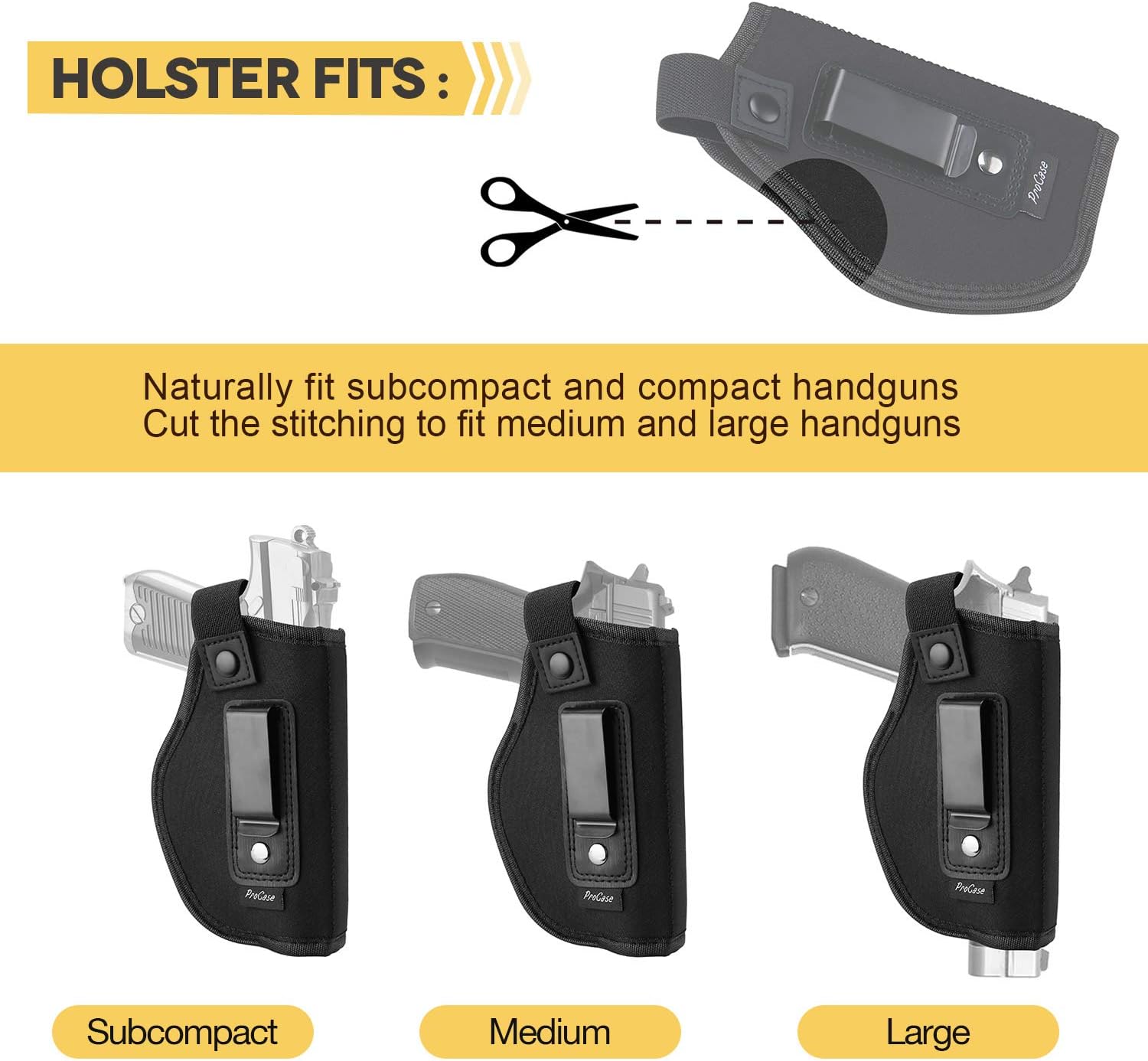 ProCase Universal IWB/OWB Handgun Holster Magazine Pouch for Concealed Carry, Inside The Waistband Pistol Handgun Holster