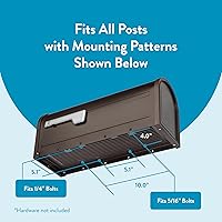 Vista 10 de Architectural Mailboxes 8830RZ-10 Buzón de montaje en poste Winston, bronce frotado