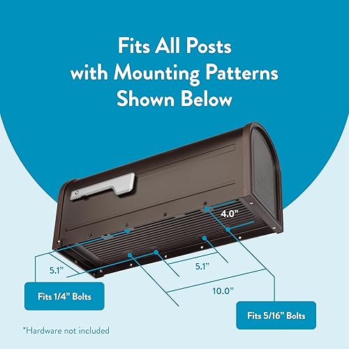 Miniatura 10 de Architectural Mailboxes 8830RZ-10 Buzón de montaje en poste Winston, bronce frotado