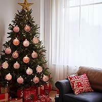 Vista 6 de ZHMTang - Bolas de Navidad de 41 quilates, 2.36 pulgadas (60 mm, oro rosa)