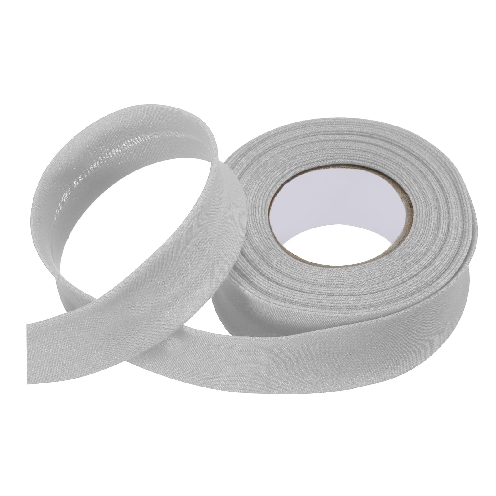 sourcing map 1 Inch Single Fold Bias Tape Polyester Continuous Bulk Bias Tape for Sewing, Seaming Quilting Hemming Binding Crafts (Gray 6 Yards)