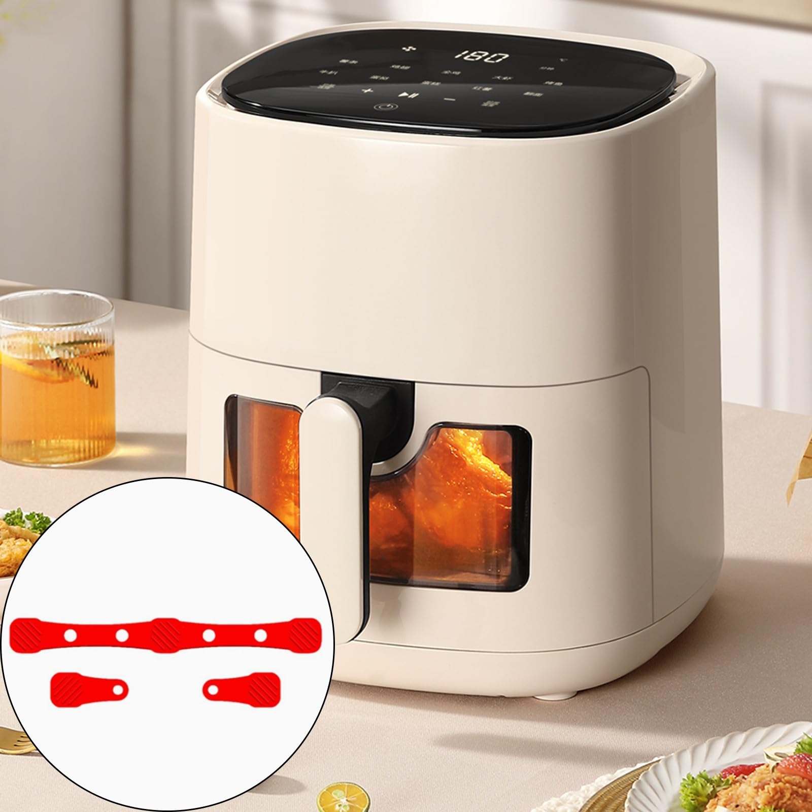 Herramienta de fijación de clip magnético de silicona, resistente al calor, airfryers para cesta, accesorios prácticos para freidoras de aire, imán