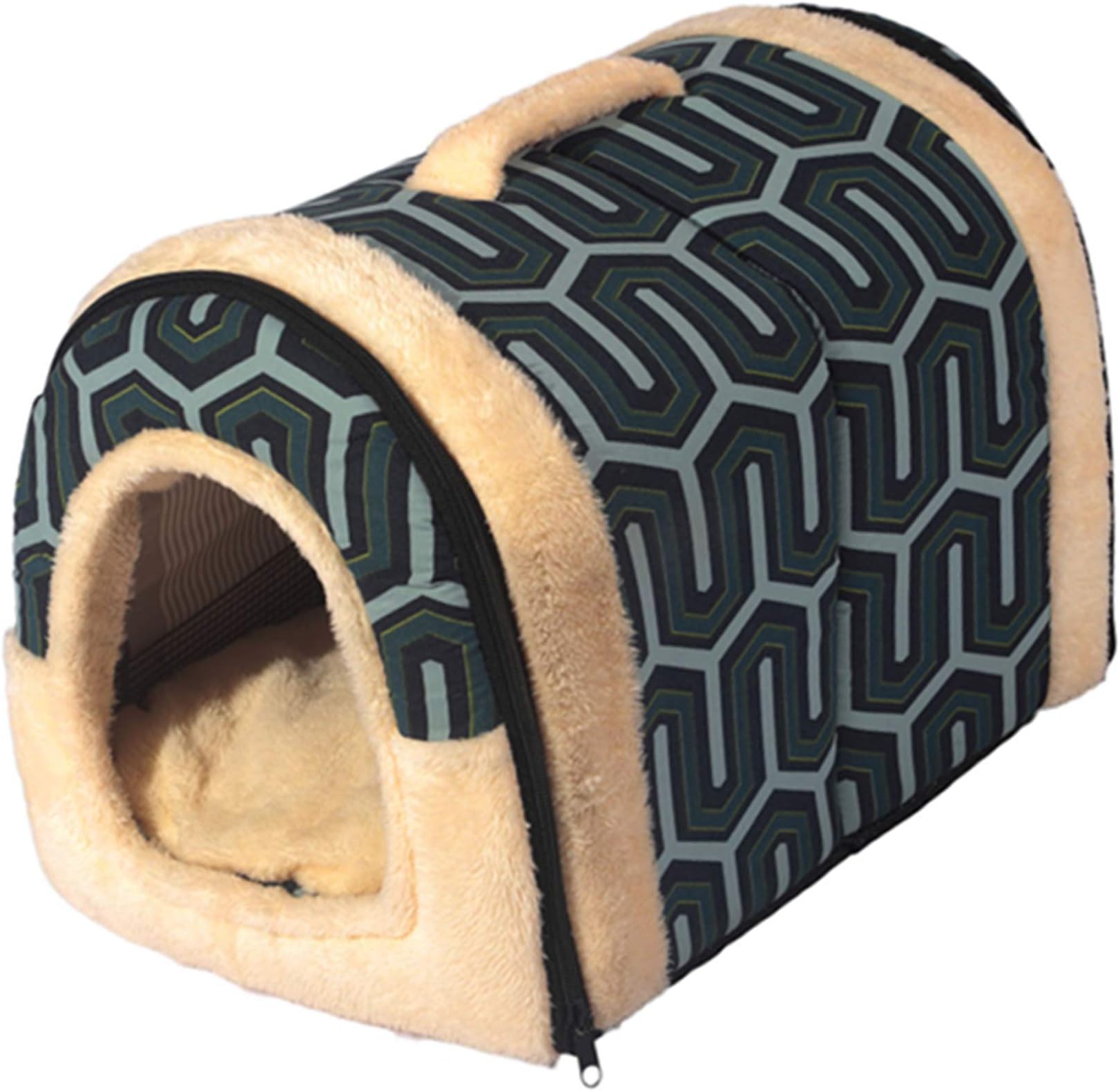 ANPPEX Igloo Dog House, Portable Cat Igloo Bed with Removable Cushion, 2 In 1 Washable Cozy Dog Igloo Bed Cat Cave, Foldable Non-Slip Warm for Pets Puppy Kitten Rabbit