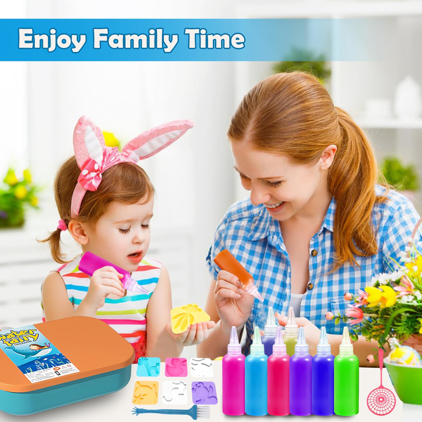 Gels Magiques 3D Créatifs Elfe De L'Eau - Kit DIY 12 Moules 8 Couleurs - Jouet Éducatif Enfant