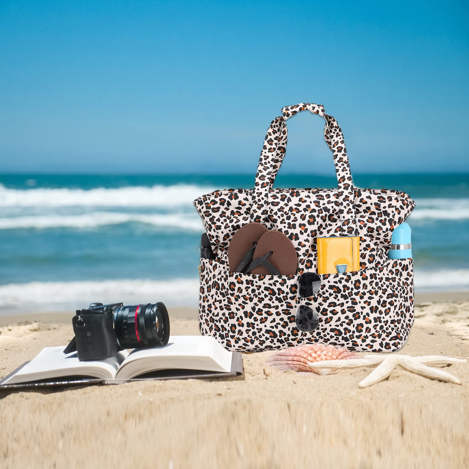 Bluboon Strandtaschen für Damen, groß, wasserdicht, mit Nassfach für Pool, Wochenende, Reisen, Fitnessstudio